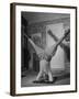 Folk Singer John Jacob Niles Performing Elbow-Standing Exercise, Adapted from Yoga, to Relax-null-Framed Photographic Print