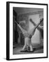 Folk Singer John Jacob Niles Performing Elbow-Standing Exercise, Adapted from Yoga, to Relax-null-Framed Photographic Print