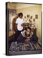 Folk Singer Richie Havens Leaning on Xylophone with Parents: Richard and Mildred in Background-John Olson-Stretched Canvas