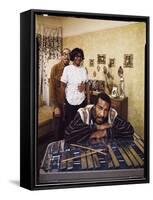 Folk Singer Richie Havens Leaning on Xylophone with Parents: Richard and Mildred in Background-John Olson-Framed Stretched Canvas