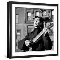 Folk Singer Woody Guthrie in Nyc-null-Framed Premium Photographic Print