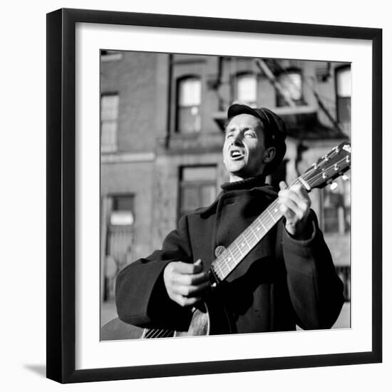 Folk Singer Woody Guthrie in Nyc-null-Framed Premium Photographic Print