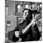 Folk Singer Woody Guthrie in Nyc-null-Mounted Premium Photographic Print