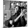 Folk Singer Woody Guthrie in Nyc-null-Mounted Premium Photographic Print