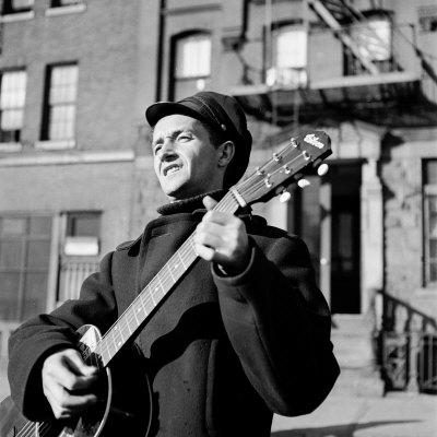 'Folk Singer Woody Guthrie in Nyc' Premium Photographic Print
