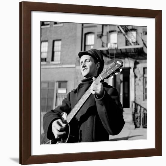 Folk Singer Woody Guthrie in Nyc-null-Framed Premium Photographic Print