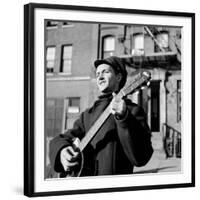 Folk Singer Woody Guthrie in Nyc-null-Framed Premium Photographic Print