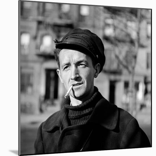 Folk Singer Woody Guthrie in Nyc-null-Mounted Premium Photographic Print