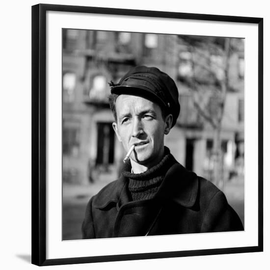 Folk Singer Woody Guthrie in Nyc-null-Framed Premium Photographic Print