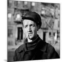 Folk Singer Woody Guthrie in Nyc-null-Mounted Premium Photographic Print