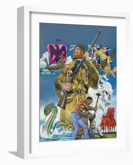 Folk Tales of the American West-Richard Hook-Framed Giclee Print