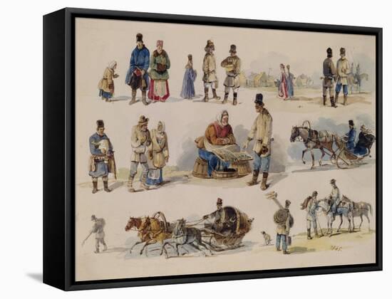 Folk Types of Russia, 1845-Karl Ivanovich Kolmann-Framed Stretched Canvas