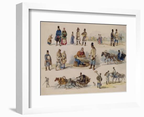 Folk Types of Russia, 1845-Karl Ivanovich Kolmann-Framed Giclee Print