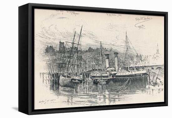 Folkestone Harbour, 1896, (1898)-Edward William Charlton-Framed Stretched Canvas