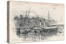 Folkestone Harbour, 1896, (1898)-Edward William Charlton-Stretched Canvas