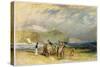 Folkestone Harbour and Coast to Devon, C.1830 (W/C and Gouache on Paper)-J. M. W. Turner-Stretched Canvas