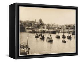 Folkestone, Kent: the Outer Harbour-null-Framed Stretched Canvas