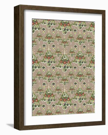 Folklore Christmas Tree Pattern-Cyndi Lou-Framed Giclee Print