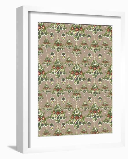 Folklore Christmas Tree Pattern-Cyndi Lou-Framed Giclee Print