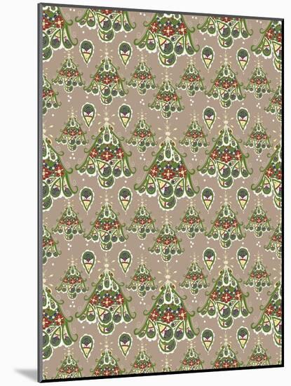 Folklore Christmas Tree Pattern-Cyndi Lou-Mounted Giclee Print