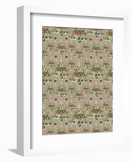 Folklore Christmas Tree Pattern-Cyndi Lou-Framed Giclee Print