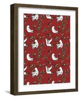 Folklore Mistletoe Doves Repeat-Cyndi Lou-Framed Giclee Print