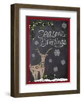 Folklore Reindeer Snowflakes-Cyndi Lou-Framed Giclee Print