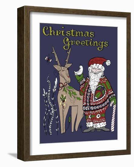 Folklore Santa-Cyndi Lou-Framed Giclee Print