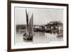 Folkstone Harbour in 1909-null-Framed Art Print