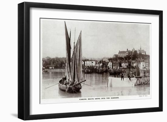 Folkstone Harbour in 1909-null-Framed Art Print