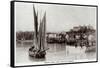 Folkstone Harbour in 1909-null-Framed Stretched Canvas