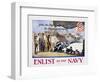 Follow the Boys in Blue for Home and Country, Enlist in the Navy Poster-George Hand Wright-Framed Giclee Print