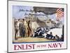 Follow the Boys in Blue for Home and Country, Enlist in the Navy Poster-George Hand Wright-Mounted Giclee Print