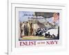 Follow the Boys in Blue for Home and Country, Enlist in the Navy Poster-George Hand Wright-Framed Giclee Print