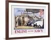 Follow the Boys in Blue for Home and Country, Enlist in the Navy Poster-George Hand Wright-Framed Giclee Print