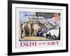 Follow the Boys in Blue for Home and Country, Enlist in the Navy Poster-George Hand Wright-Framed Giclee Print