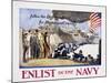 Follow the Boys in Blue for Home and Country, Enlist in the Navy Poster-George Hand Wright-Mounted Giclee Print