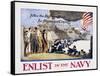 Follow the Boys in Blue for Home and Country, Enlist in the Navy Poster-George Hand Wright-Framed Stretched Canvas