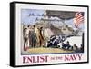 Follow the Boys in Blue for Home and Country, Enlist in the Navy Poster-George Hand Wright-Framed Stretched Canvas