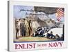 Follow the Boys in Blue for Home and Country, Enlist in the Navy Poster-George Hand Wright-Stretched Canvas