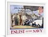 Follow the Boys in Blue for Home and Country, Enlist in the Navy Poster-George Hand Wright-Framed Giclee Print