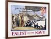 Follow the Boys in Blue for Home and Country, Enlist in the Navy Poster-George Hand Wright-Framed Giclee Print