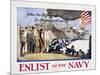 Follow the Boys in Blue for Home and Country, Enlist in the Navy Poster-George Hand Wright-Mounted Giclee Print