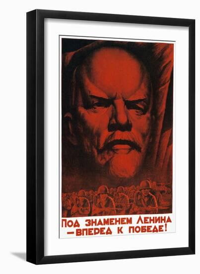Follow the Flag of Lenin to Victory, 1941-null-Framed Giclee Print