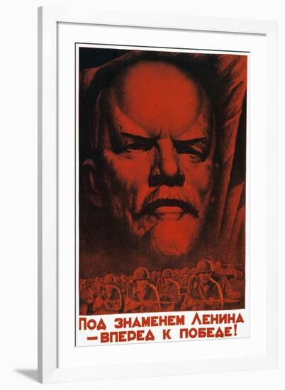 Follow the Flag of Lenin to Victory, 1941-null-Framed Giclee Print