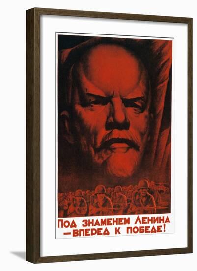 Follow the Flag of Lenin to Victory, 1941-null-Framed Giclee Print