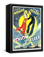 Follow The Fleet, Ginger Rogers, Fred Astaire on window card, 1936-null-Framed Stretched Canvas