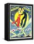 Follow The Fleet, Ginger Rogers, Fred Astaire on window card, 1936-null-Framed Stretched Canvas