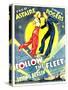 Follow The Fleet, Ginger Rogers, Fred Astaire on window card, 1936-null-Stretched Canvas