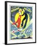 Follow The Fleet, Ginger Rogers, Fred Astaire on window card, 1936-null-Framed Art Print